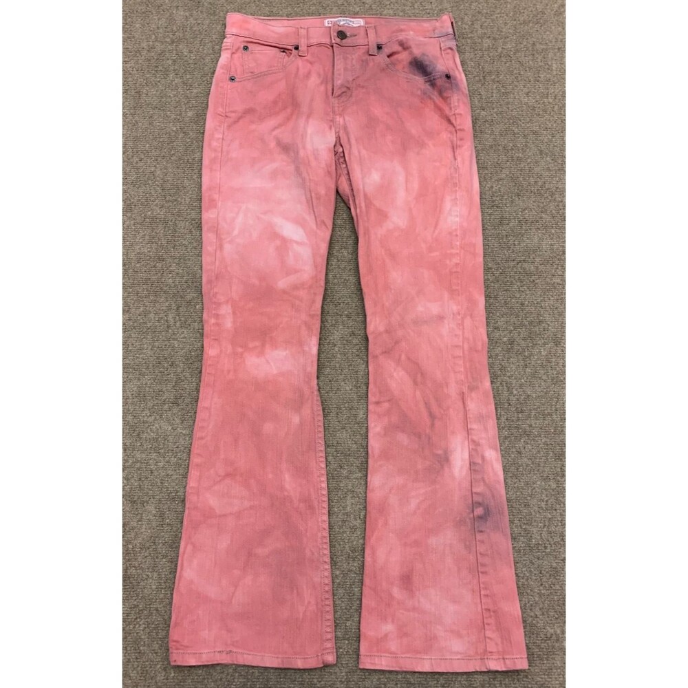 Levis Jeans Womens 4 Bootcut Tie-Dye Flare Boho Festival Mid Rise Stretch Denim